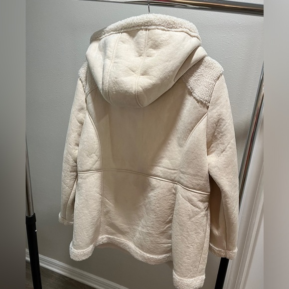 Koolaburra by Ugg Faux Suede Hooded Coat w/Sherpa Trims Women’s Size XL-NWT - Picture 3 of 9